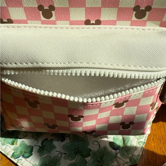 Disney Mickey Mouse Pink and White Checkered Backpack - Picture 5 of 12